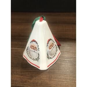 Vintage Festive Fragrant Santa Claus Christmas Tree Porcelain Ornament